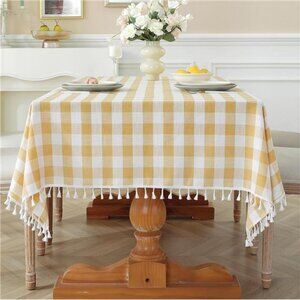 Farmhouse Tablecloth Checkered Buffalo Plaid Cottage Decor Square Table Cover